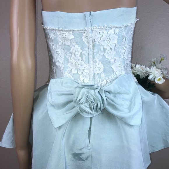 Vintage Seafoam Mint McClintoc Prom Dress - Picture 6 of 8